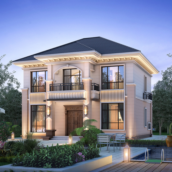 欧式别墅设计图纸二层洋房房屋农村自建房设计图施工效果图