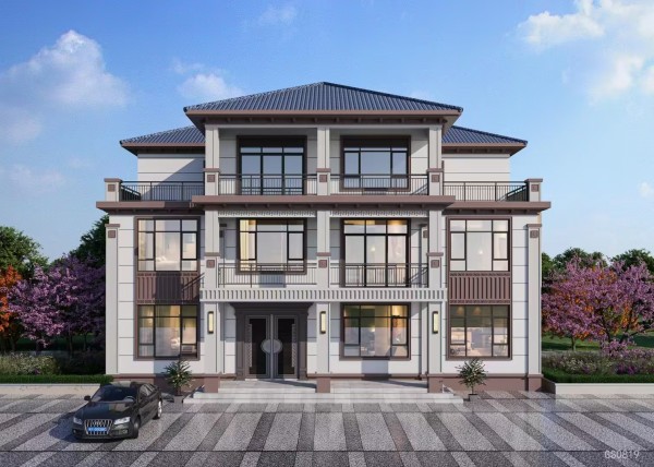 四间带双露台别墅