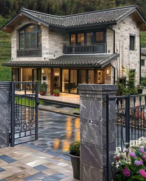 带院二层别墅#中式别墅#未来流行款