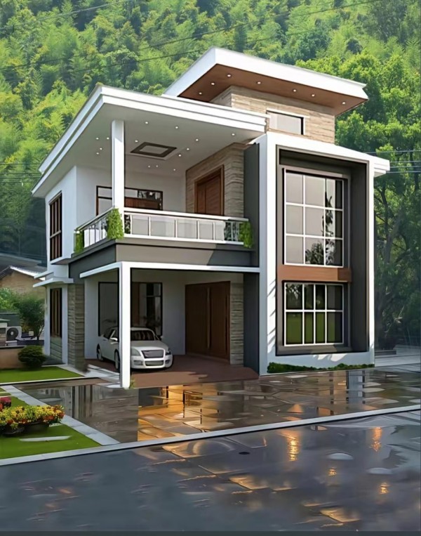 二层带露台大别墅