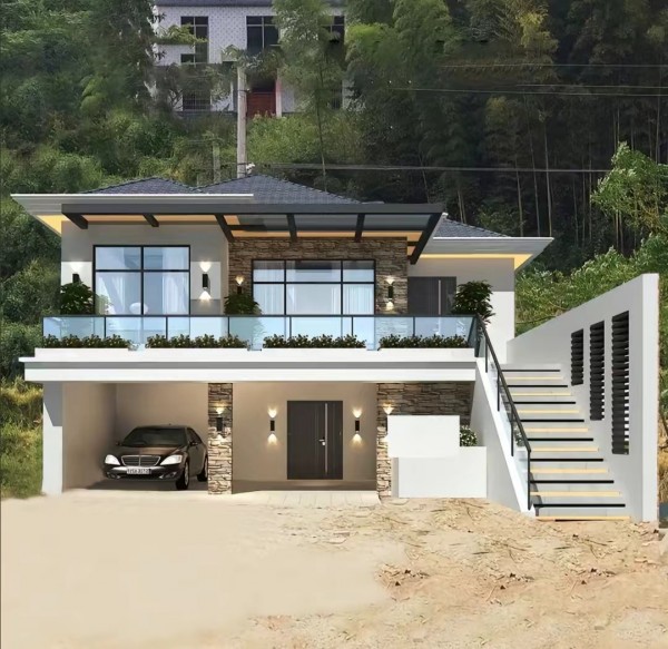 二层别墅带车库