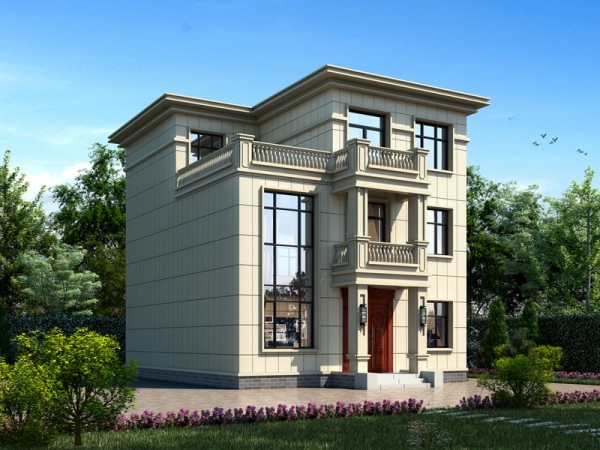 欧式平顶屋三层别墅