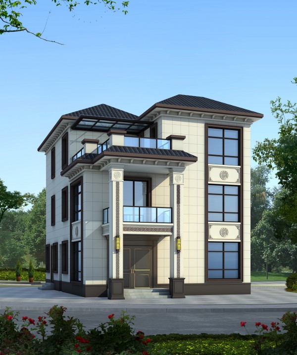 三层半新中式大别墅