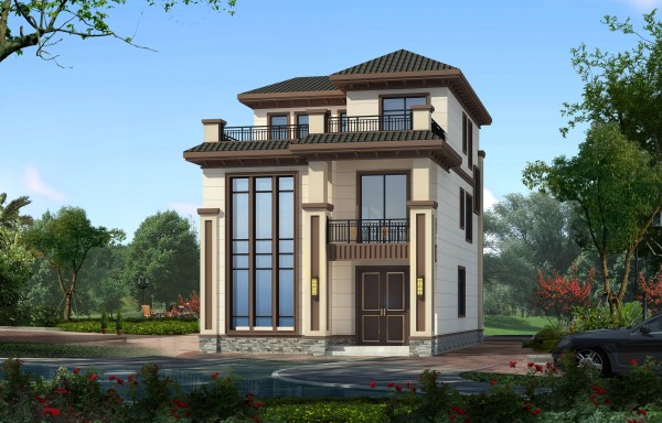 三层新中式带露台