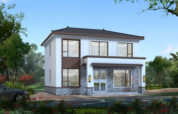 二层带露台自建房