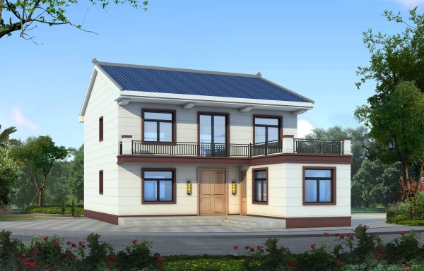 二层带露台自建房