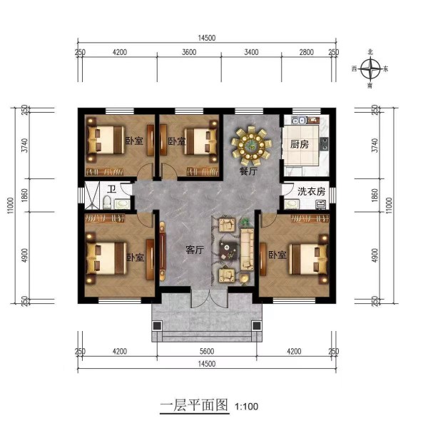 一层别墅全套施工图图2